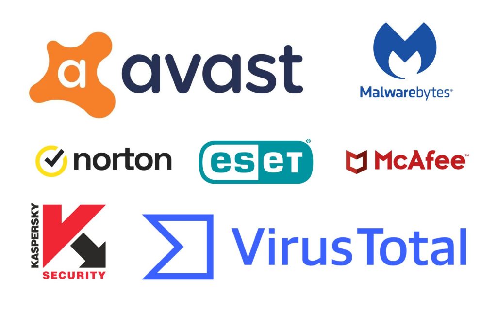 Antiviruses: Avast, Malwarebytes, Norton, Eset, McAfee, Kaspersky, VirusTotal